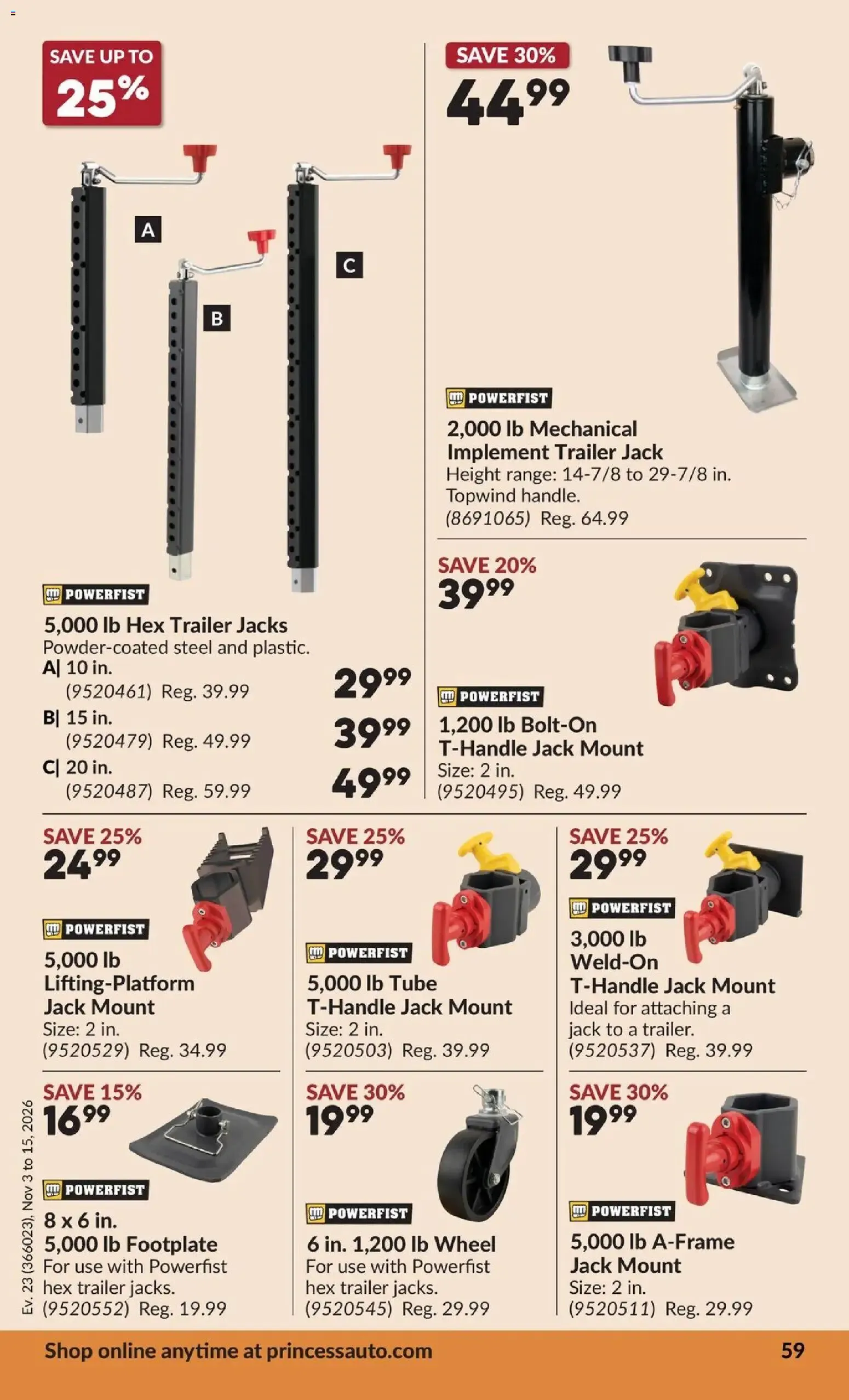 Princess Auto – Princess Auto Flyer (02.11.2026 – 15.11.2026) – Page 67