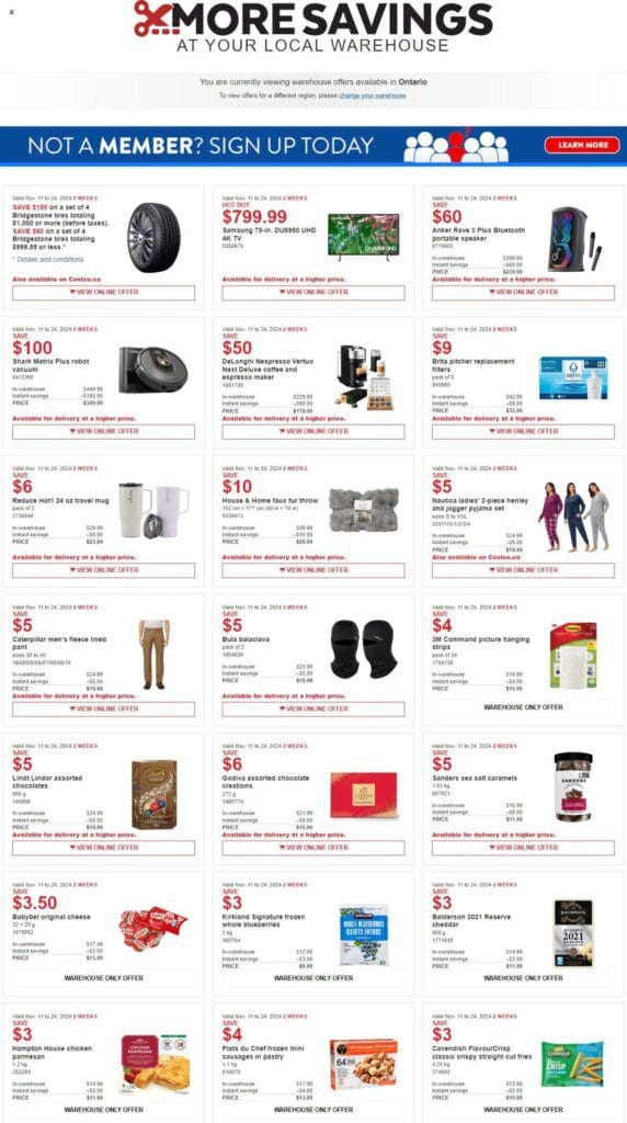Costco flyer circulaire from Nov 11 2024 weekly