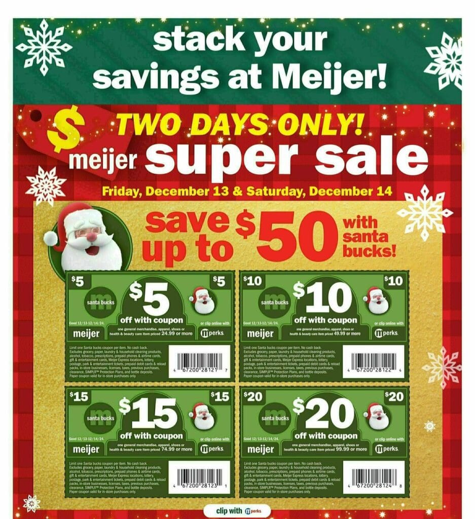 Meijer Super Sale Weekly Ad from December 13Meijer Super Sale