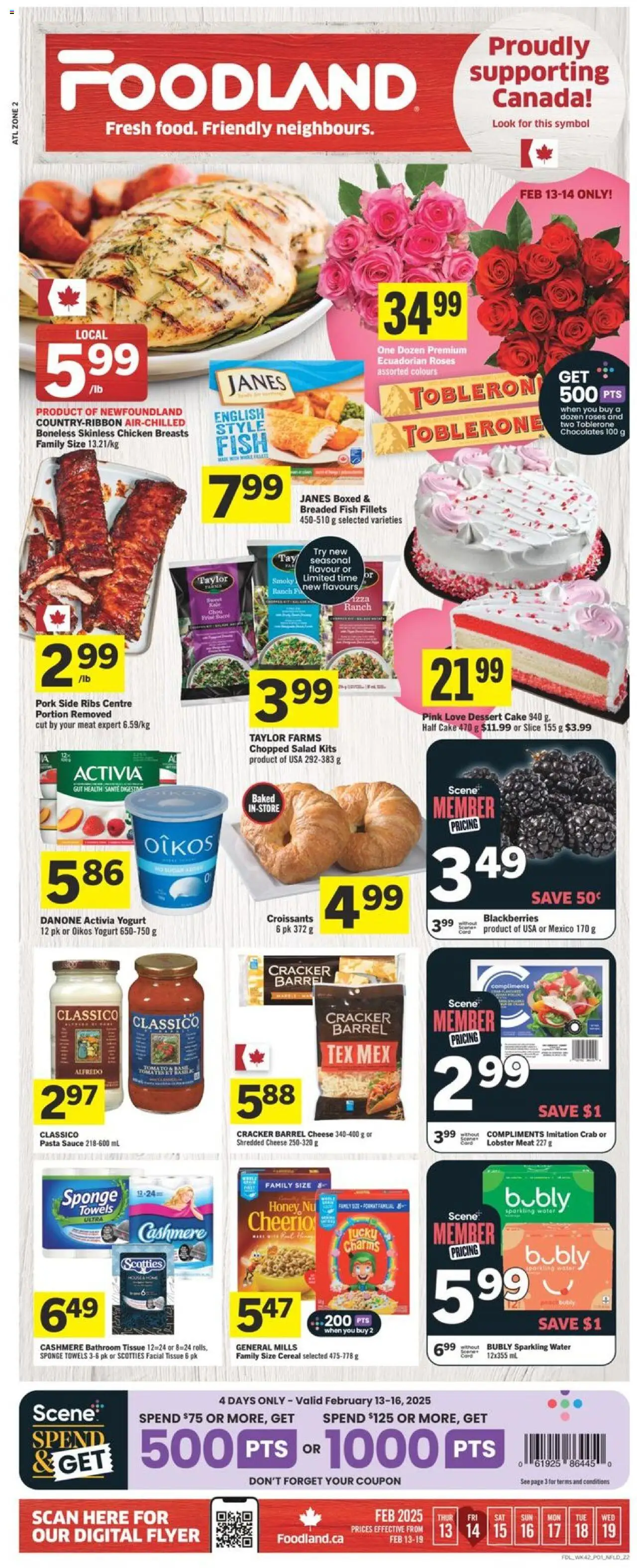 Foodland flyer valid from Feb 13, 2025 - page number 1