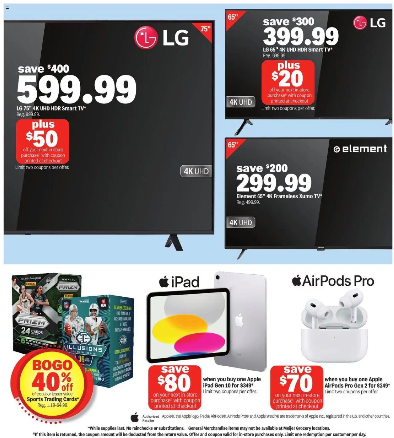 MEIJER AD from 03/16/2025 - More game day deals across the store - PREVIEW - Page number 2 - Ipad
