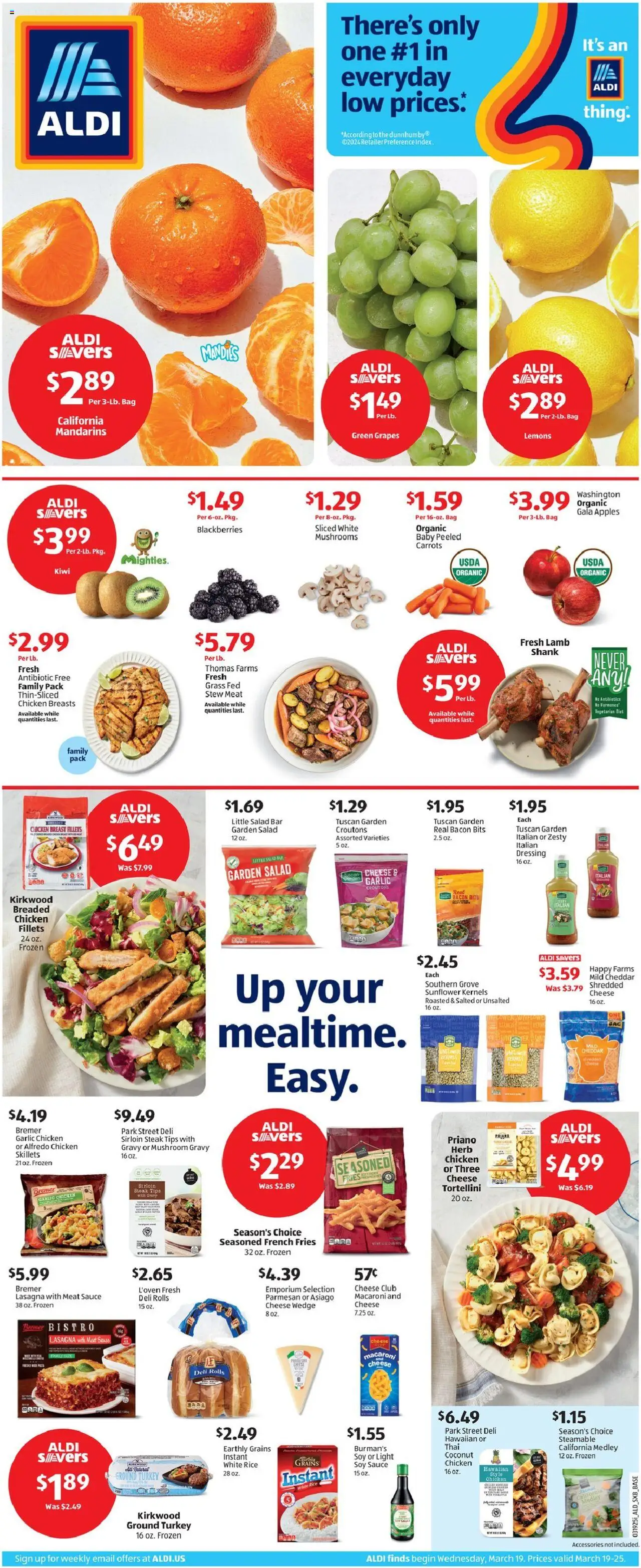 Aldi Weekly Ad from 03/19/2025 - Flyer, Sales ad - Page number 1