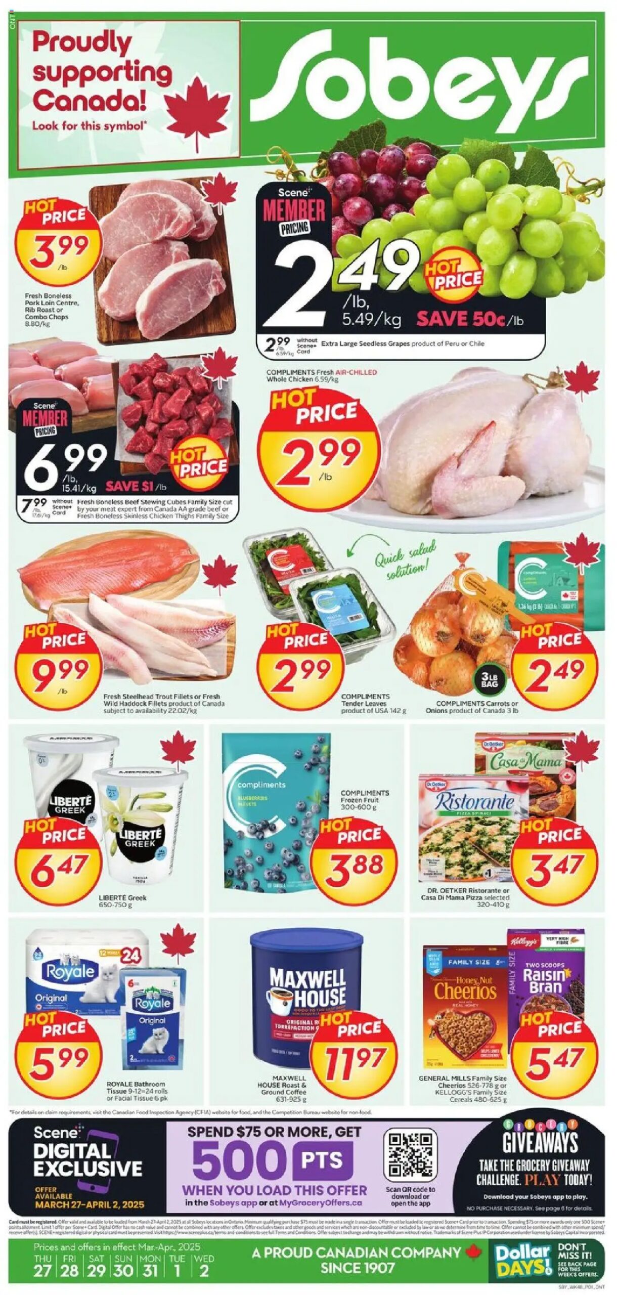 Sobeys weekly flyer starting Mar 27, 2025 ⭐️
