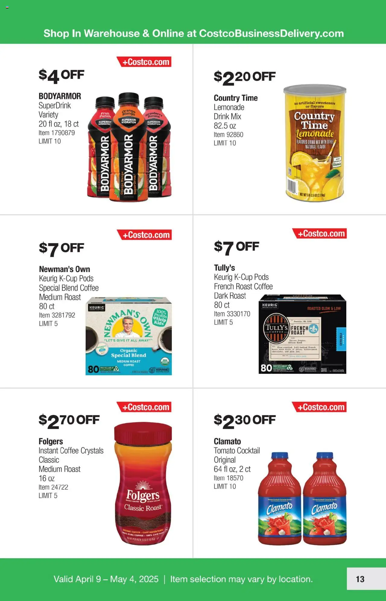 Costco Savings Event from 04/09/2025 - Flyer - Page number 13