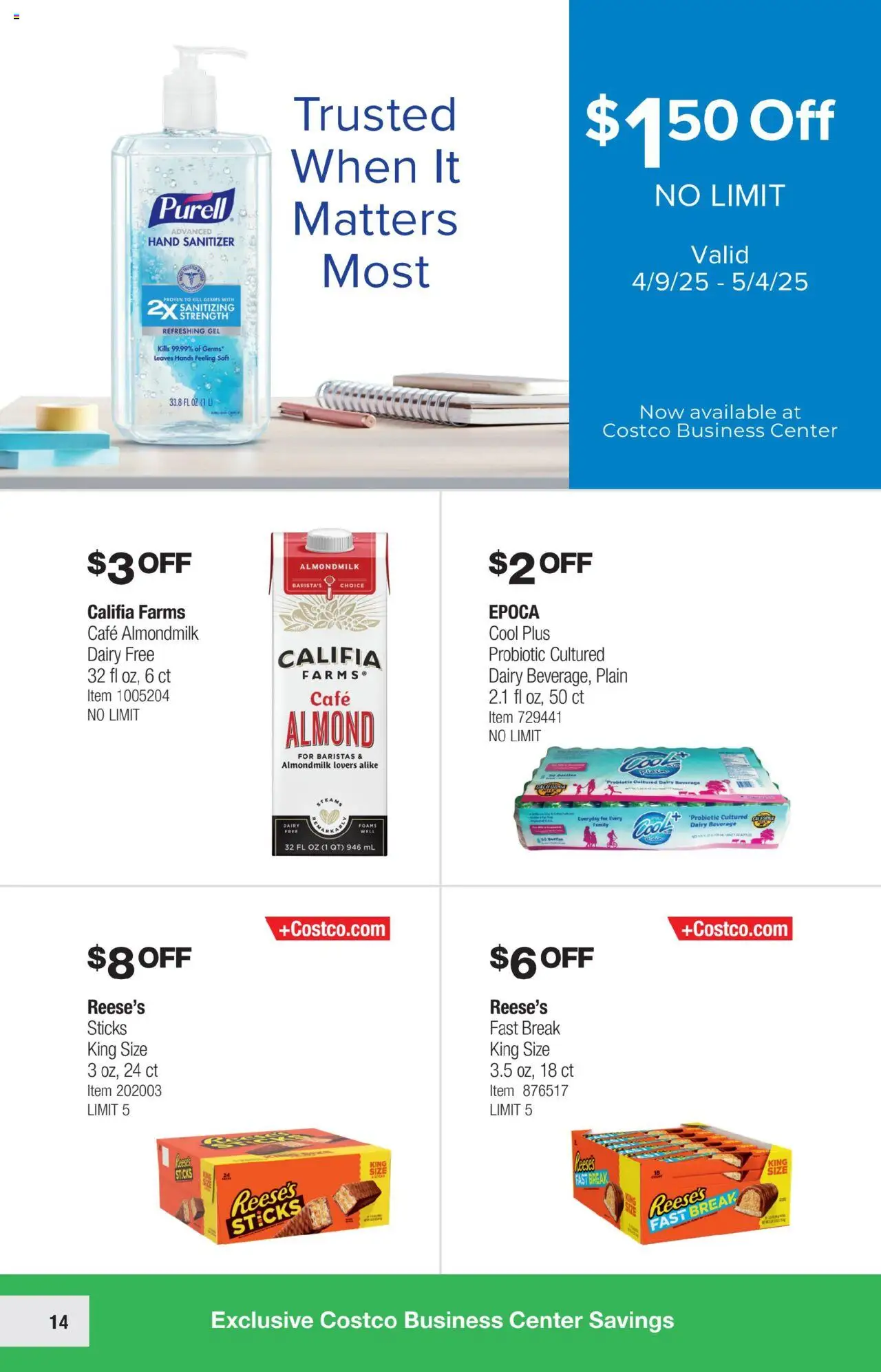 Costco Savings Event from 04/09/2025 - Flyer - Page number 14