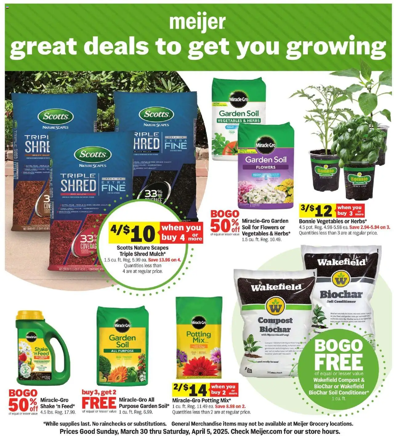 MEIJER AD from 03/30/2025 >> Great deals to get you growing > PREVIEW