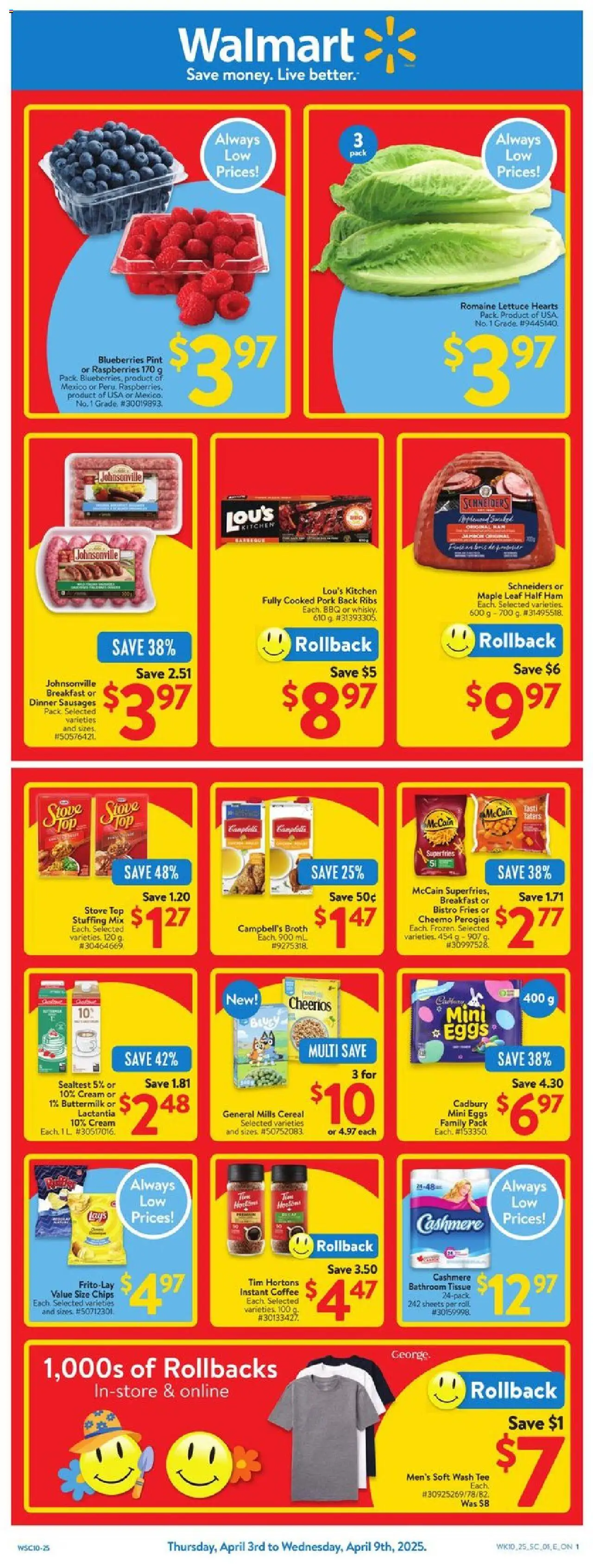 Walmart flyer valid from Apr 03, 2025 - page number 1