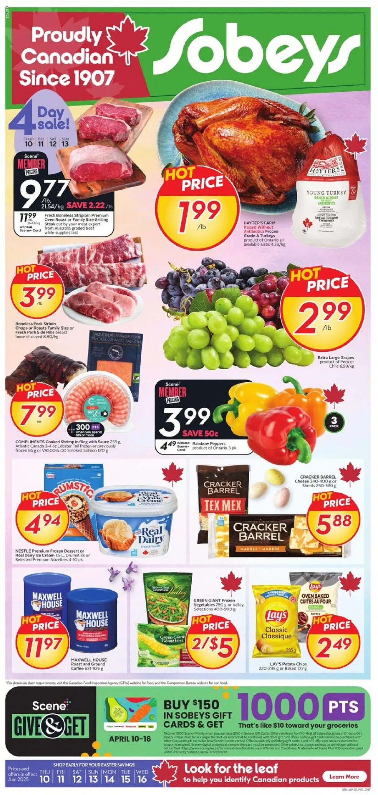 Sobeys weekly flyer starting Apr 10, 2025 ⭐️