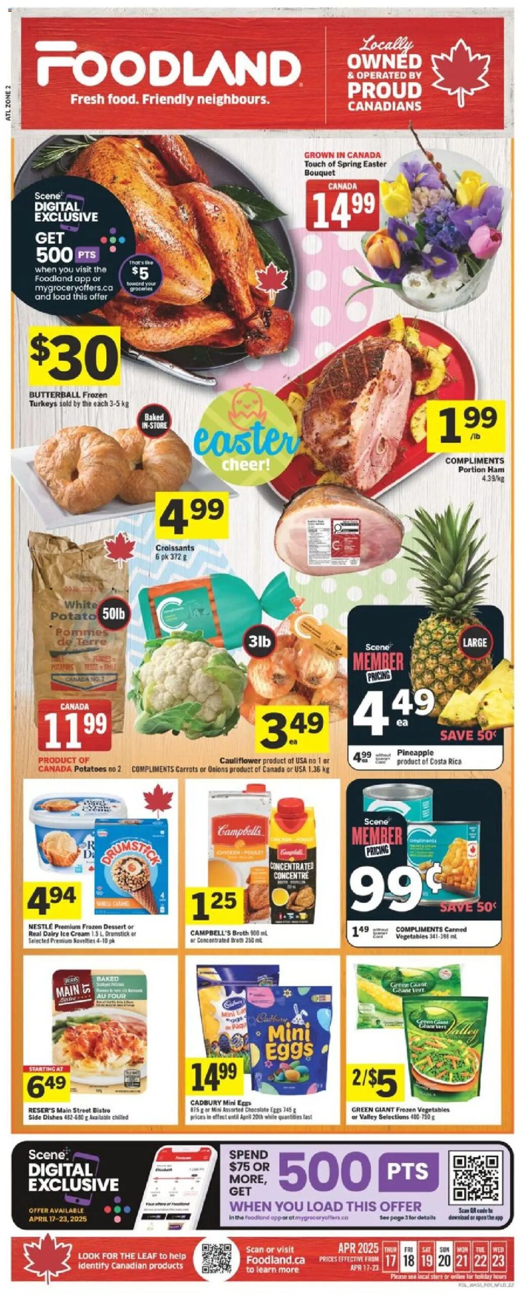 Foodland weekly flyer starting Apr 17, 2025 ⭐️