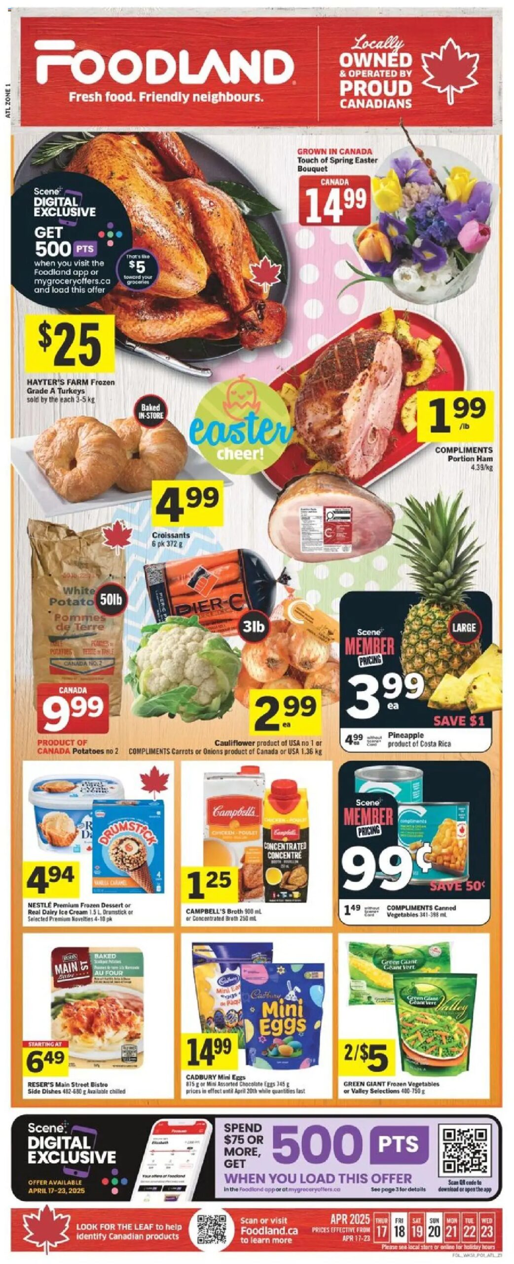 Foodland weekly flyer starting Apr 17, 2025 ⭐️