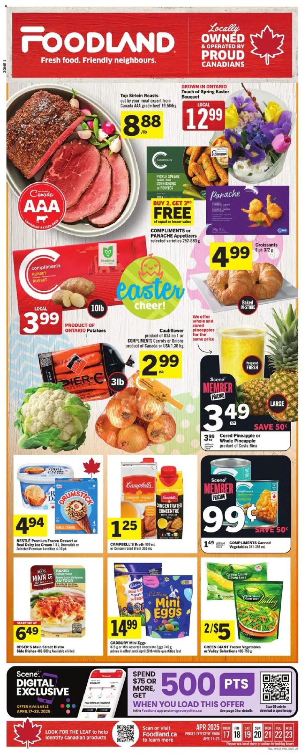 Foodland weekly flyer starting Apr 17, 2025 ⭐️