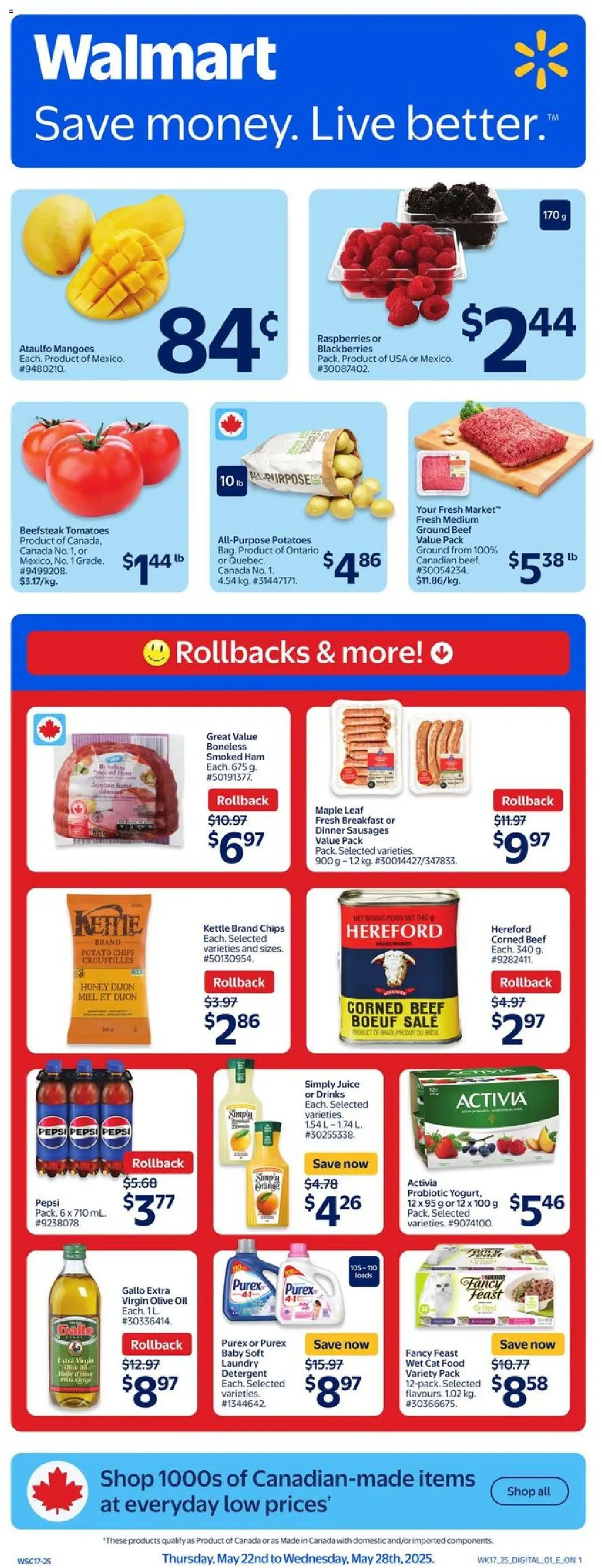 Walmart flyer valid from May 22, 2025 - page number 1