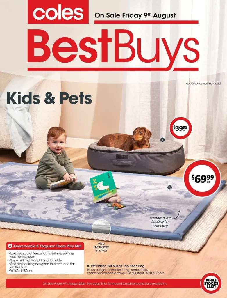 Coles supermarket catalogue Friday 9 August 1
