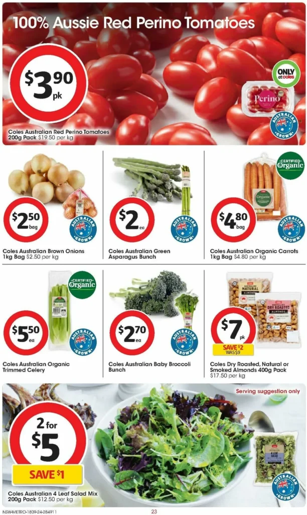 Coles supermarket catalogue Wednesday 18 September 23