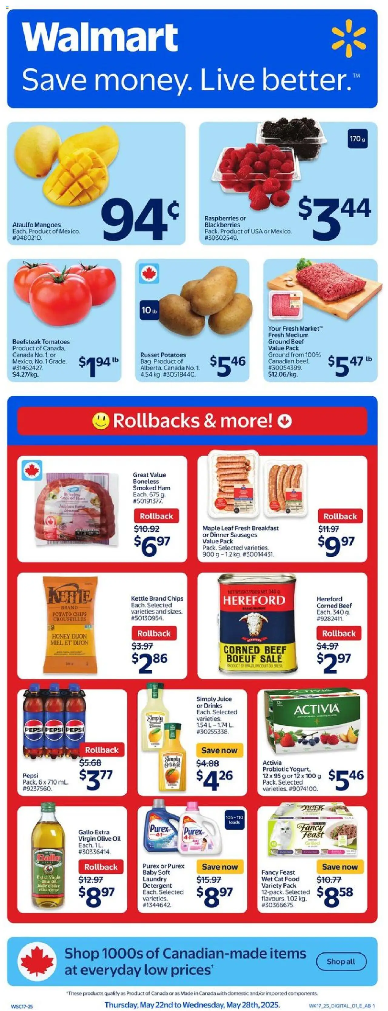 Walmart flyer valid from May 22, 2025 - page number 1