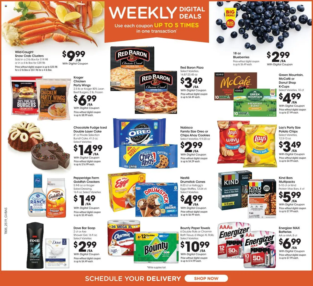 Kroger Weekly ads from 06/11/2025 >> Ad for next week - Page number 2 - Cheese, Salad, Blueberries, Box, Shower, Axe, Protein, Protein bar