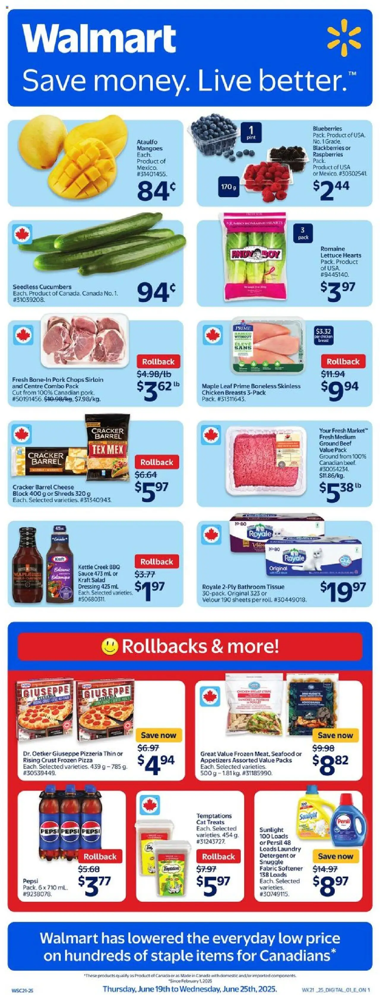 Walmart flyer valid from Jun 19, 2025 - page number 1