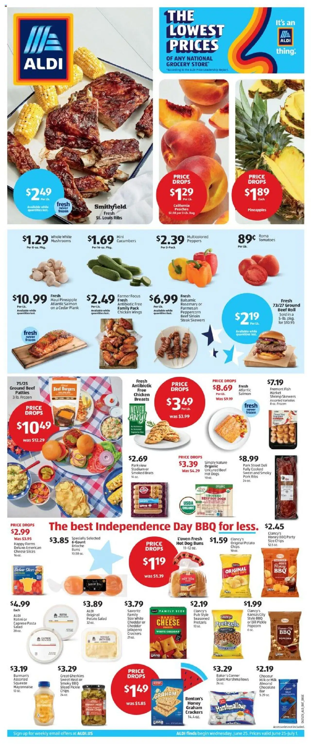 Aldi Weekly Ad from 06/25/2025 - Flyer, Sales ad - Page number 1
