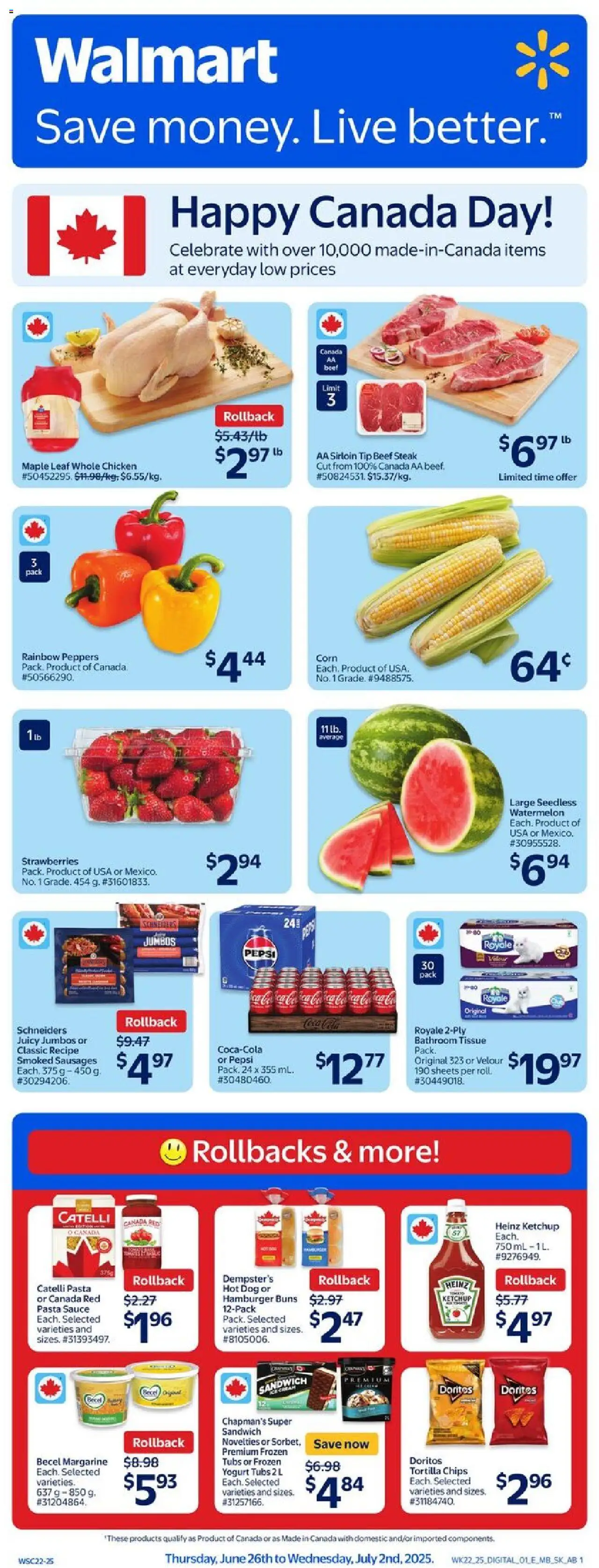Walmart flyer valid from Jun 26, 2025 - page number 1