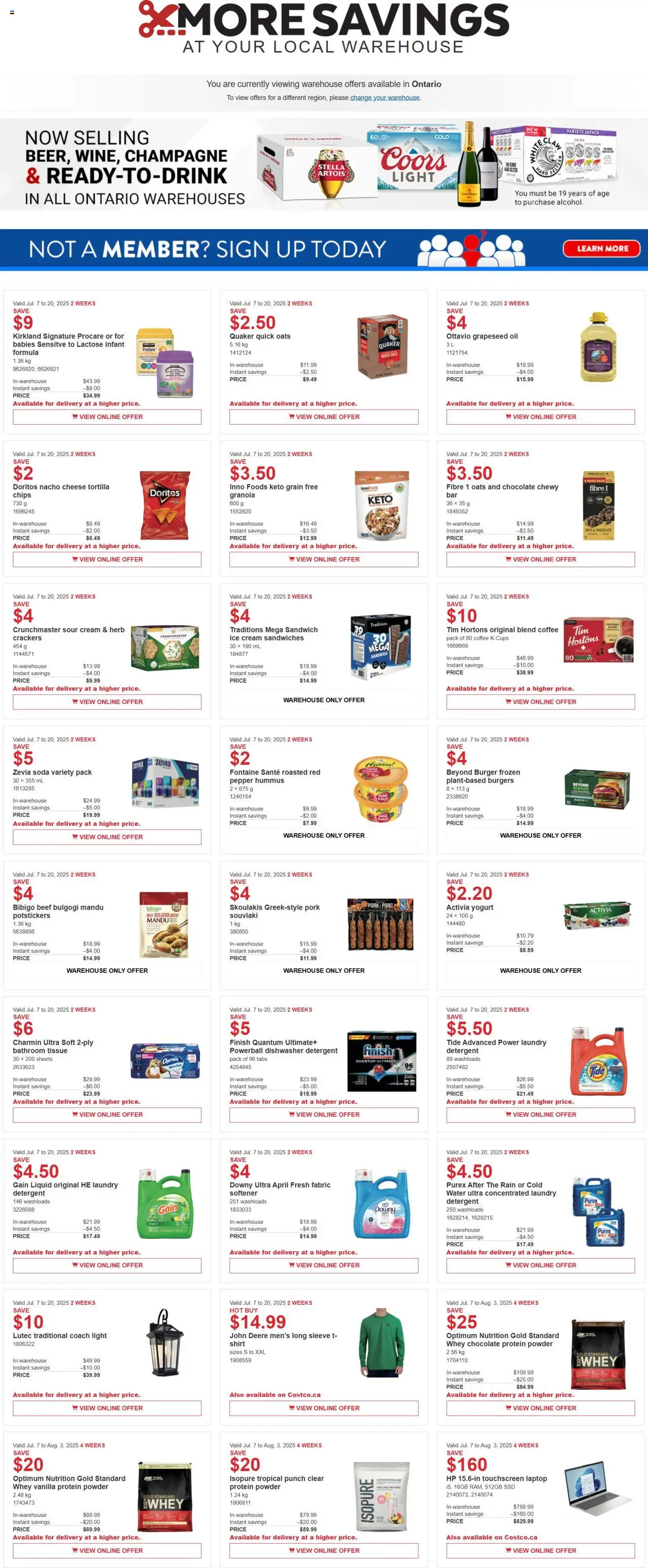 Costco flyer valid from Jul 07, 2025 - page number 1