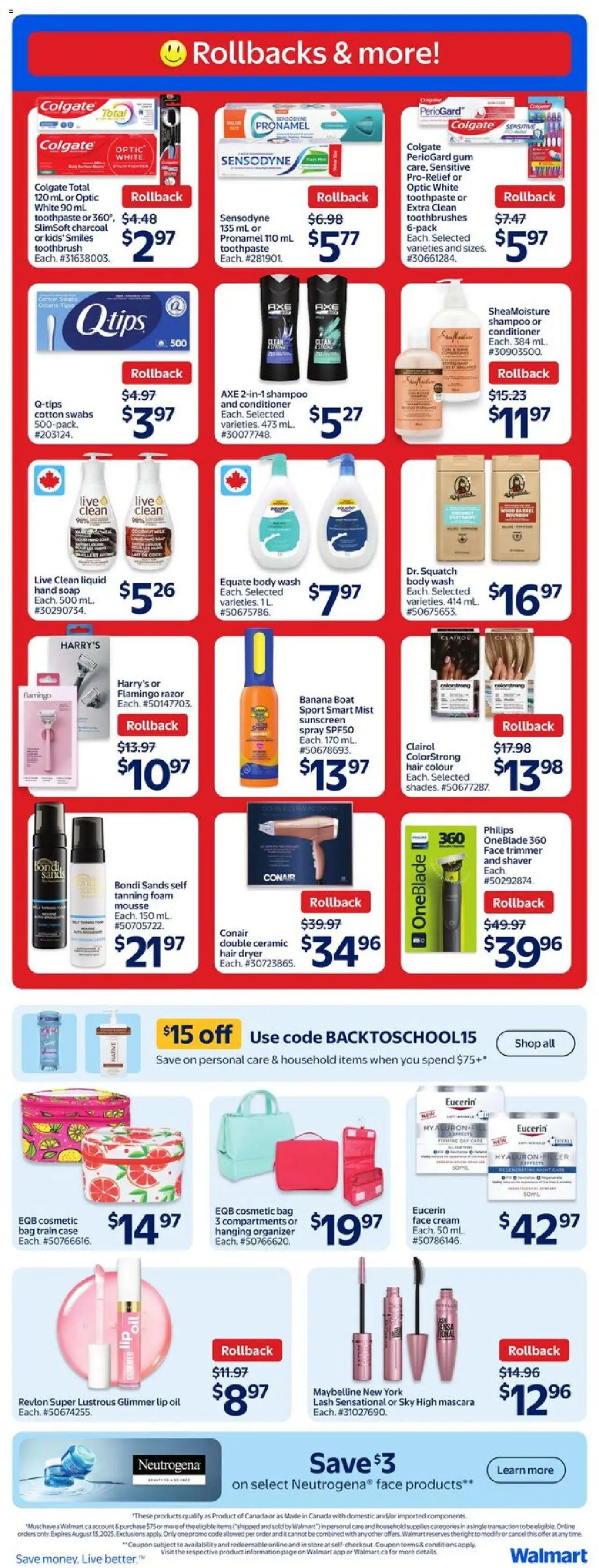 Walmart flyer valid from Jul 31, 2025 - page number 15