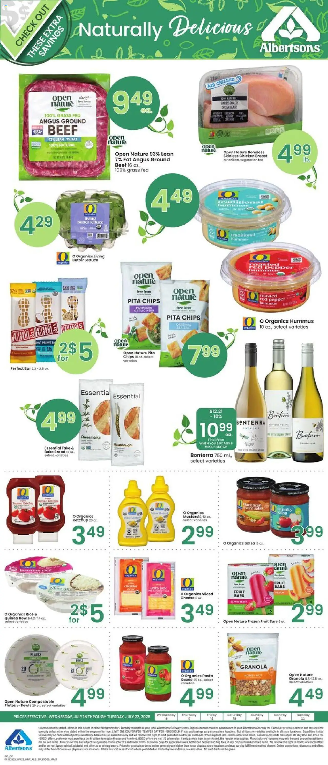 Albertsons Bonus Savings from 07/16/2025 - Flyer - Page number 1