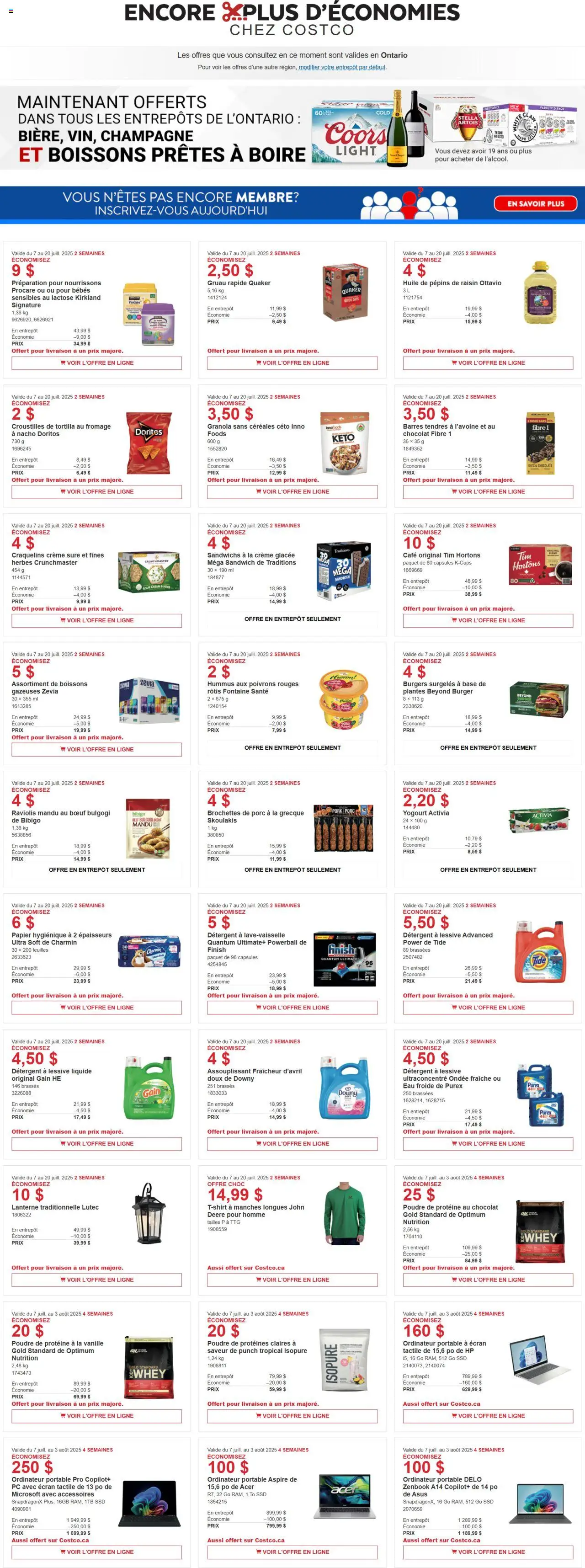 Costco flyer valid from Jul 07, 2025 - page number 1