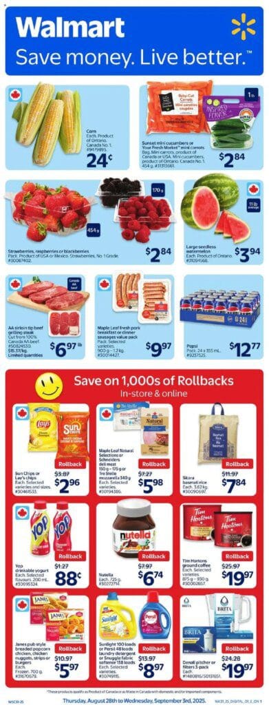 Walmart weekly flyer starting Aug 28, 2025 ⭐️