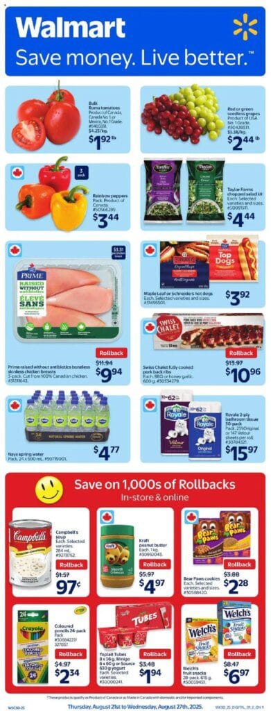 Walmart weekly flyer starting Aug 21, 2025 ⭐️