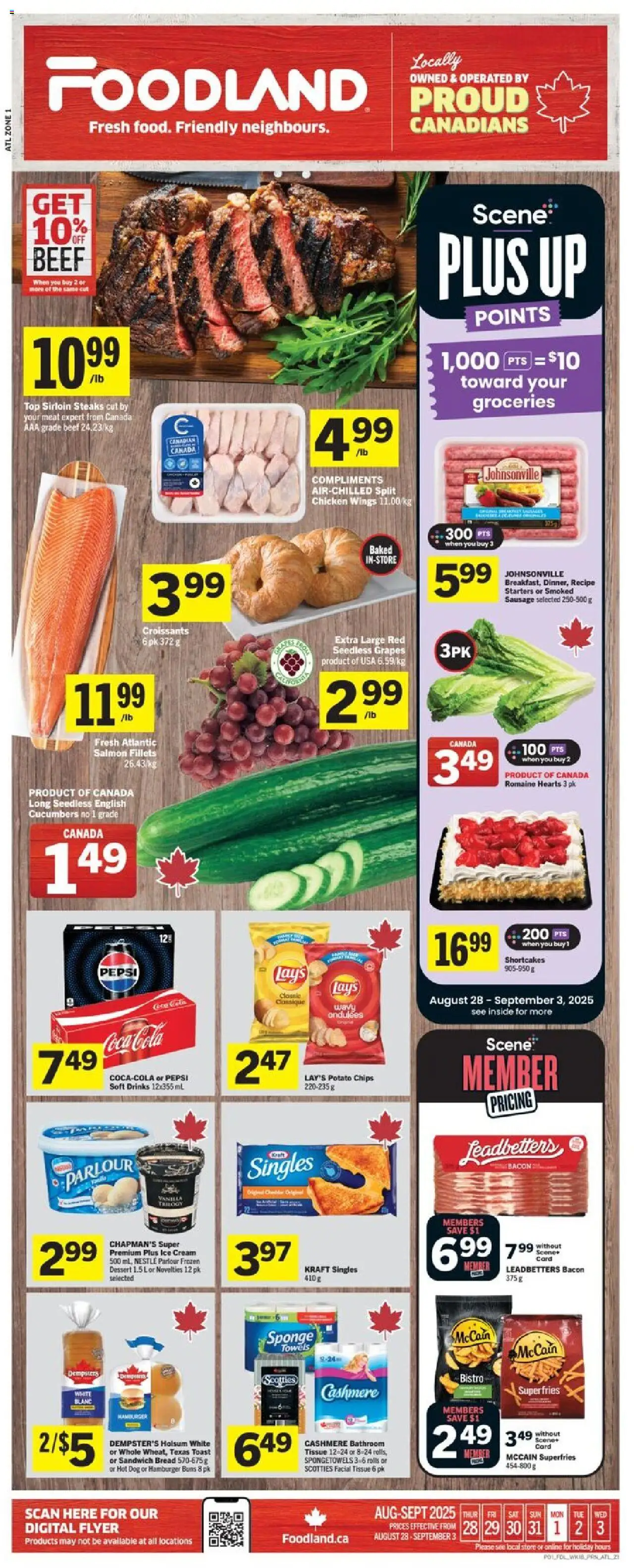 Foodland flyer valid from Aug 28, 2025 - page number 1