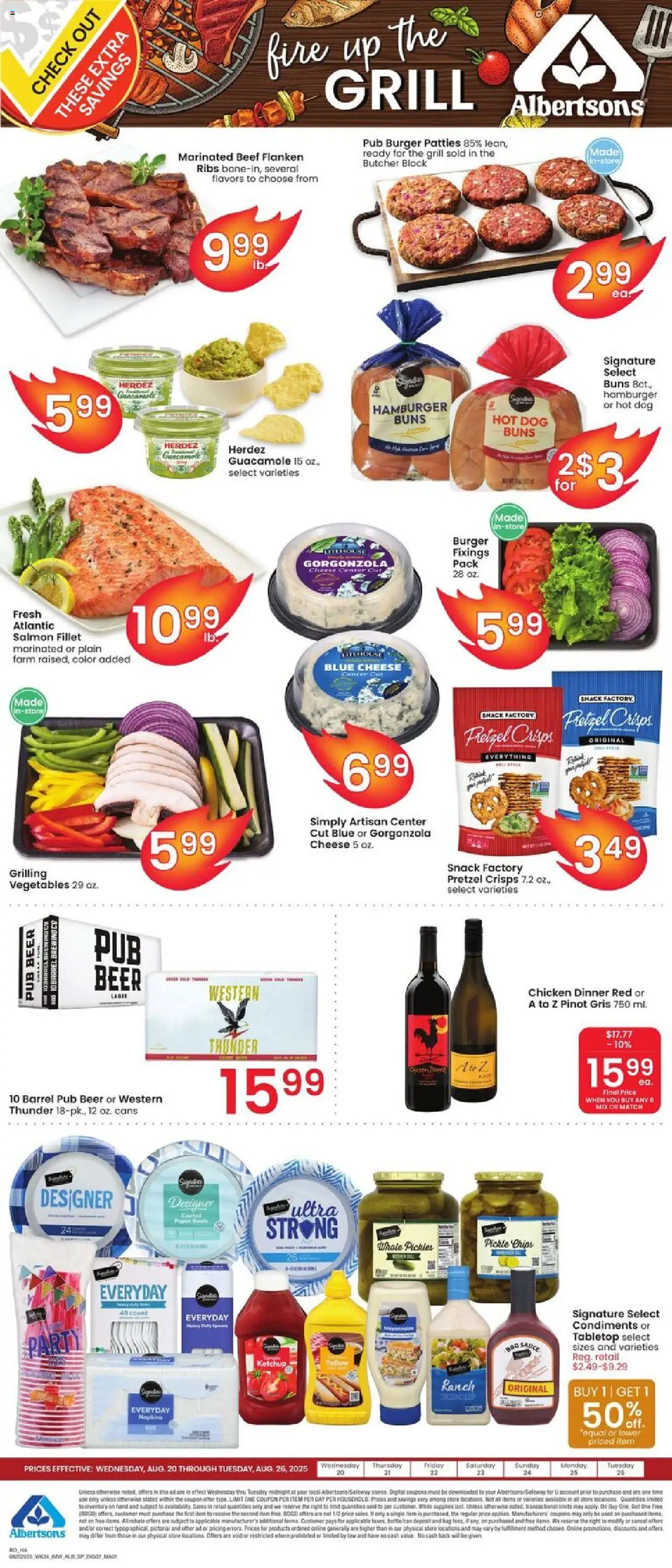 Albertsons Bonus Online Savings from 08/20/2025 - Flyer - Page number 1