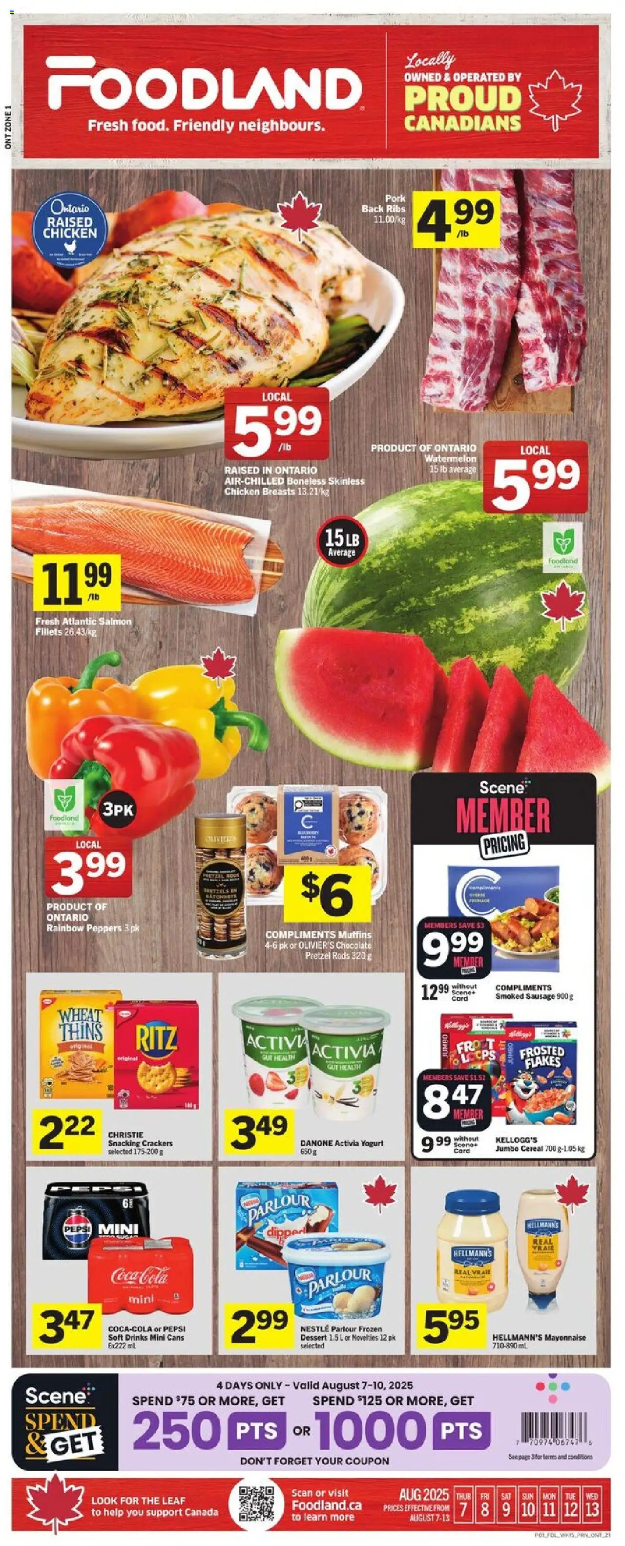 Foodland flyer valid from Aug 07, 2025 - page number 1 - Thé