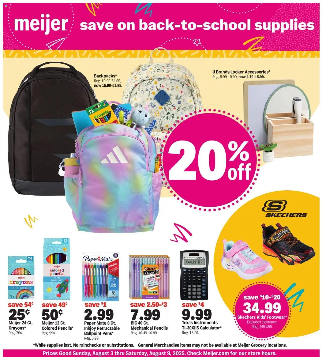 MEIJER AD from 07/27/2025 - Dorm Room Deals - PREVIEW - Page number 1