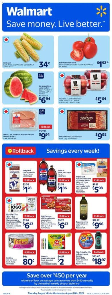 Walmart weekly flyer starting Aug 14, 2025 ⭐️