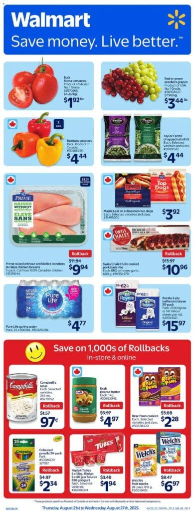 Walmart weekly flyer starting Aug 21, 2025 ⭐️