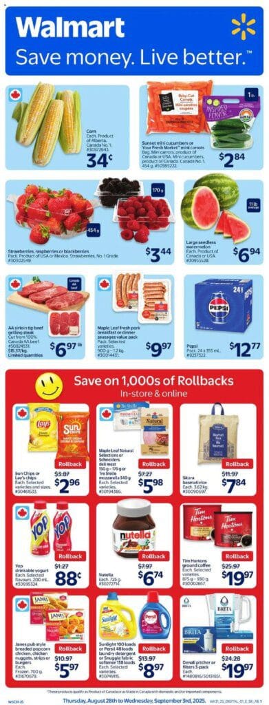 Walmart weekly flyer starting Aug 28, 2025 ⭐️