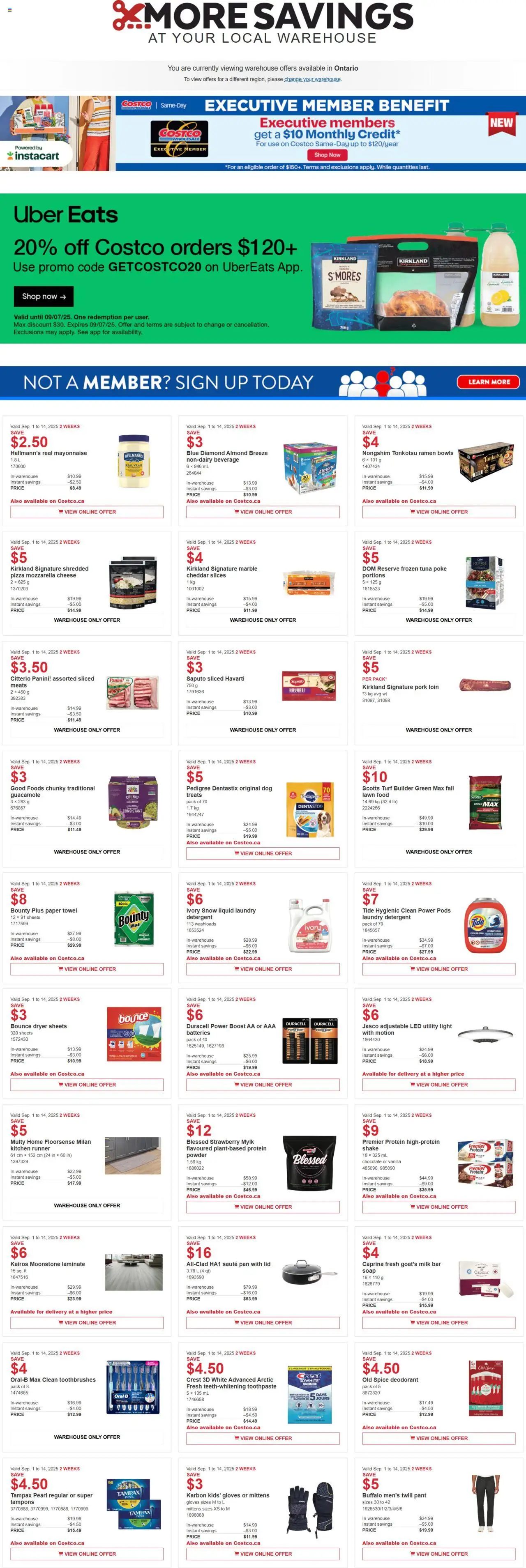 Costco flyer valid from Sep 01, 2025 - page number 1