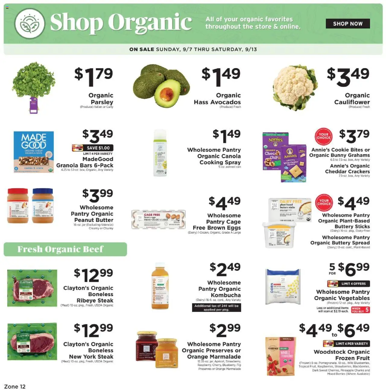 ShopRite Circular from 09/07/2025 >> Weekly Ad, flyer - Page number 1 - Fruit, Vegetables, Corn, Peanut butter, Cauliflower, Berries, Preserves, Frozen fruit