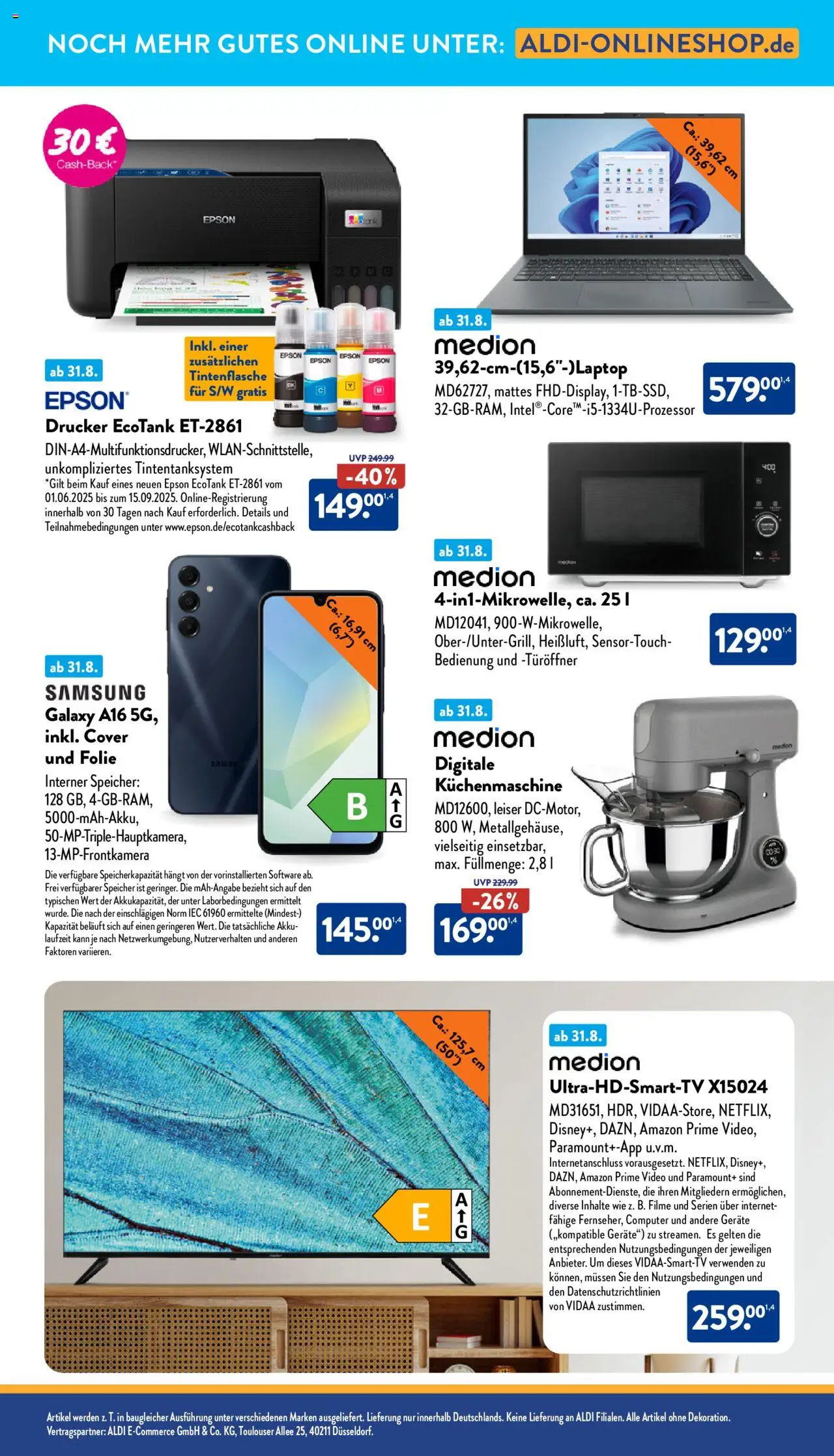 ALDI Prospekt ab 01.09.2025 zum Blättern: Onlineshop - Seite 5