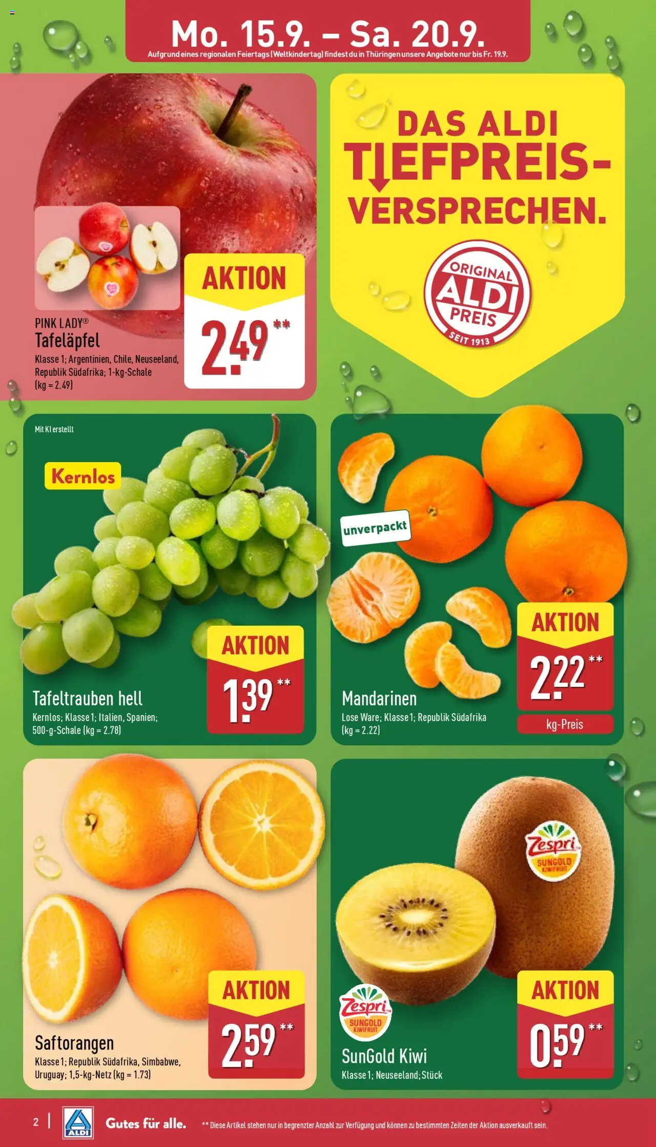 ALDI Prospekt ab 15.09.2025 zum Blättern: Prospekt - Seite 2