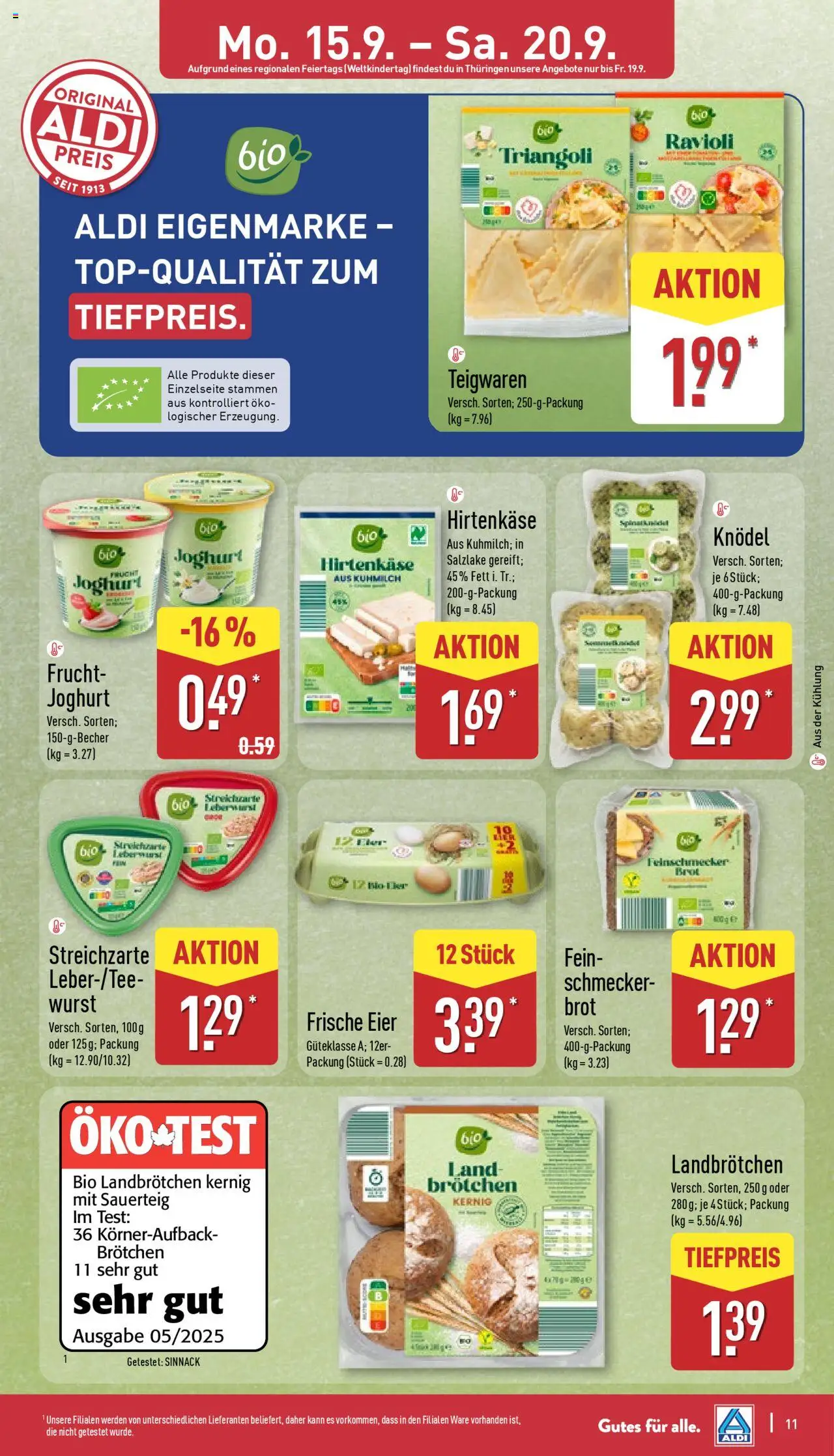 ALDI Prospekt ab 15.09.2025 zum Blättern: Prospekt - Seite 11