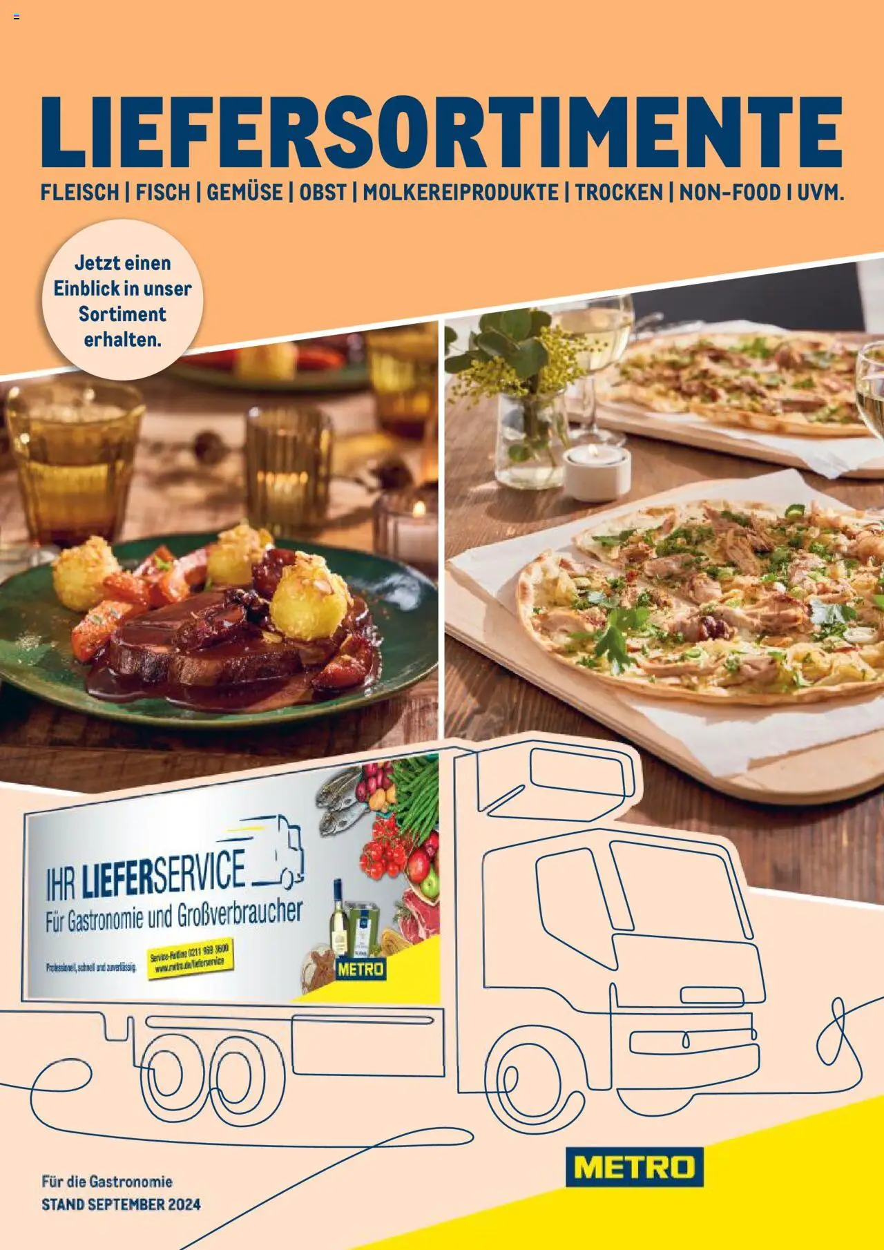 Metro  Sortimentskatalog Lieferservice – gültig ab 17.09.2024 | Seite: 1 | Produkte: Fisch, Gemüse, Obst, Fleisch
