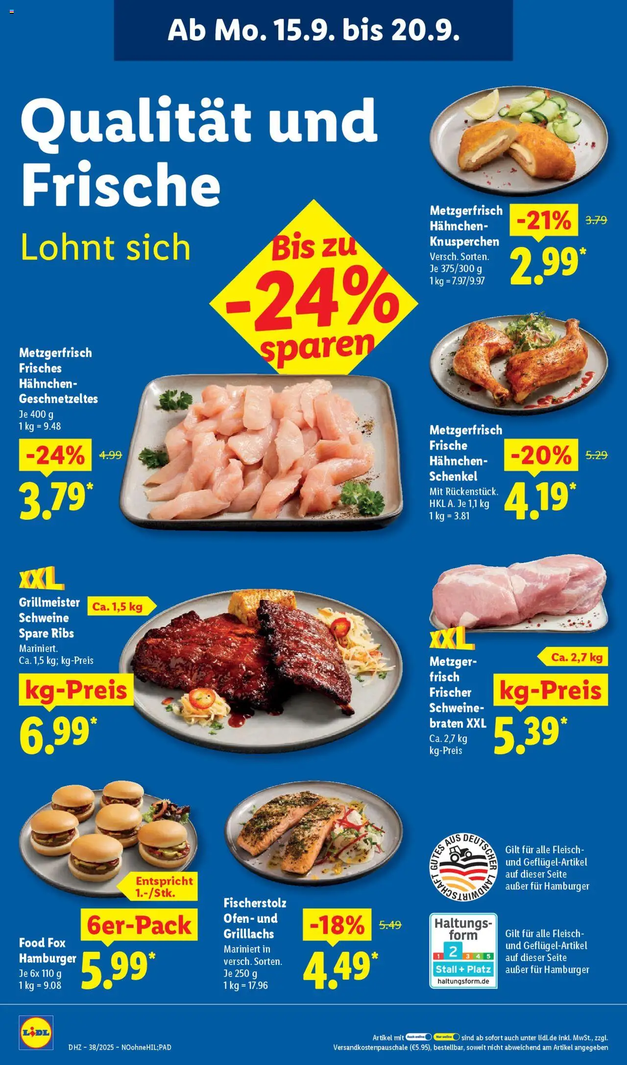 Lidl Prospekt Lüchow – gültig ab 15.09.2025 | Seite: 10 | Produkte: Ofen, Hahnchen, Spare ribs, Fleisch