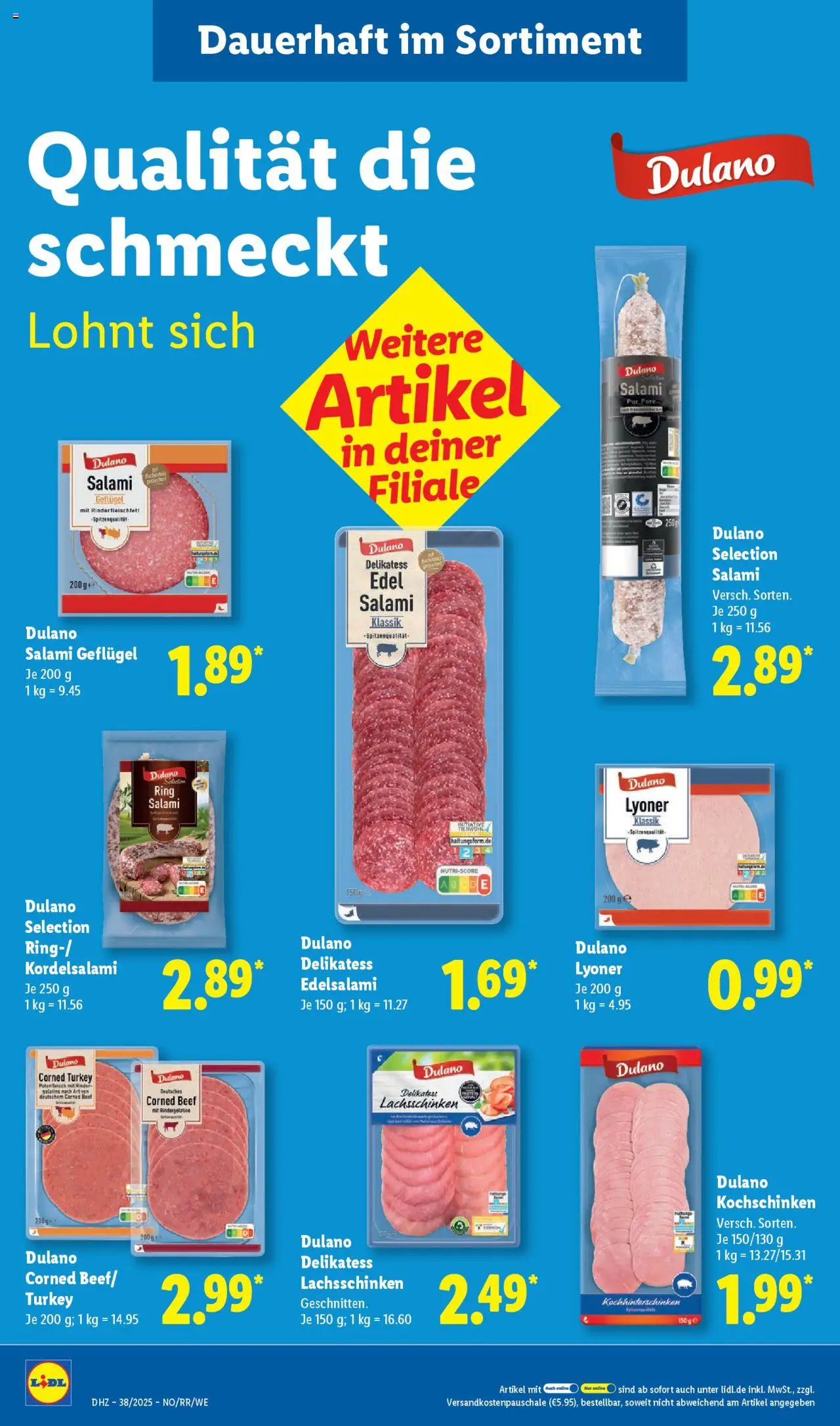 Lidl Prospekt Lüchow – gültig ab 15.09.2025 | Seite: 12 | Produkte: Salami