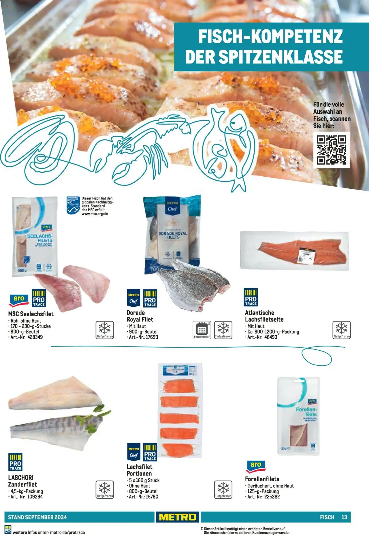 Metro  Sortimentskatalog Lieferservice – gültig ab 17.09.2024 | Seite: 13 | Produkte: Dorade, Fisch