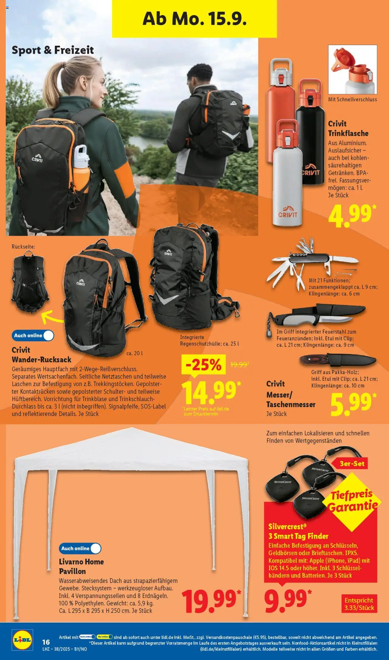 Lidl Prospekt Lüchow – gültig ab 15.09.2025 | Seite: 28 | Produkte: Gewicht, Ipad, Apple, Wanderrucksack
