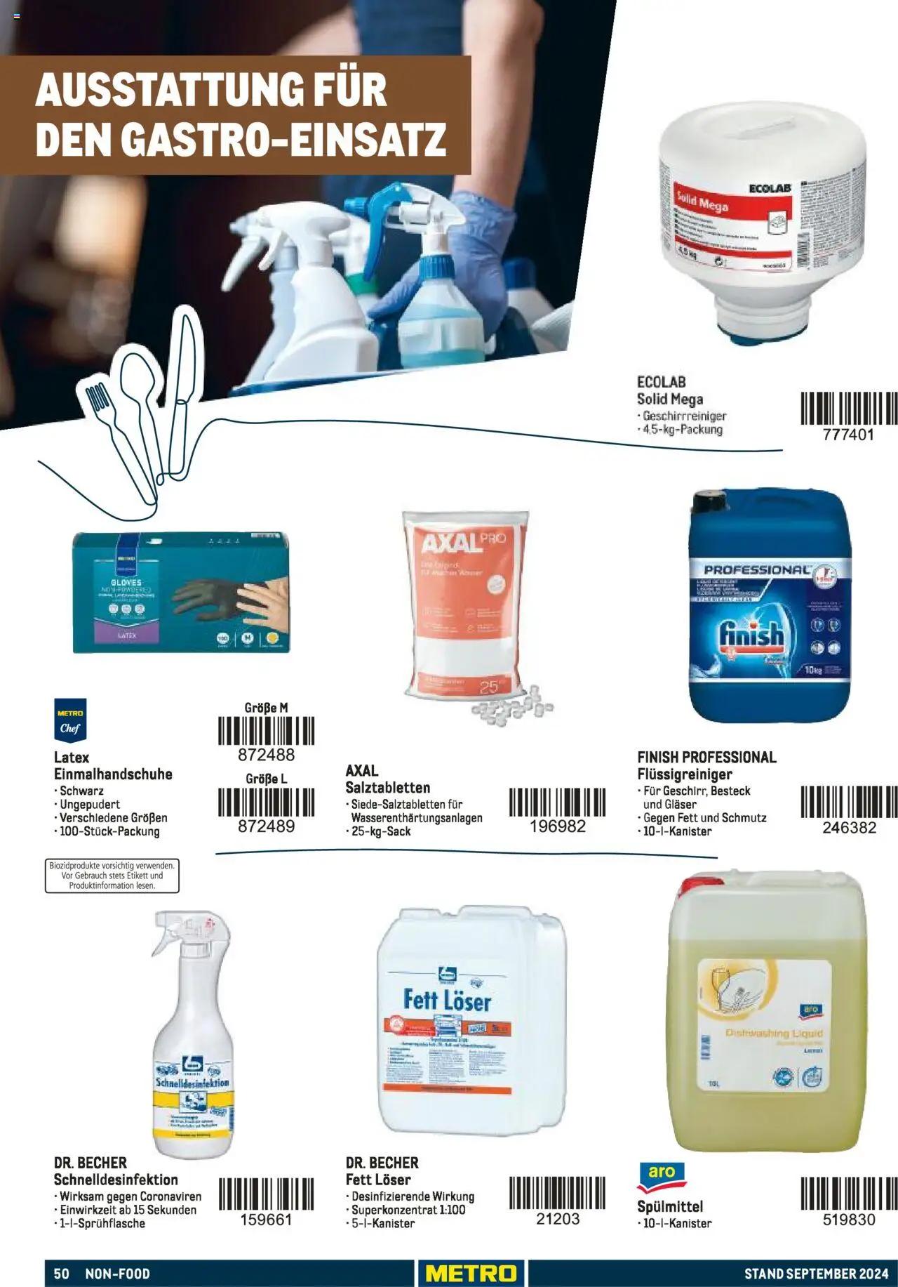 Metro  Sortimentskatalog Lieferservice – gültig ab 17.09.2024 | Seite: 50 | Produkte: Finish