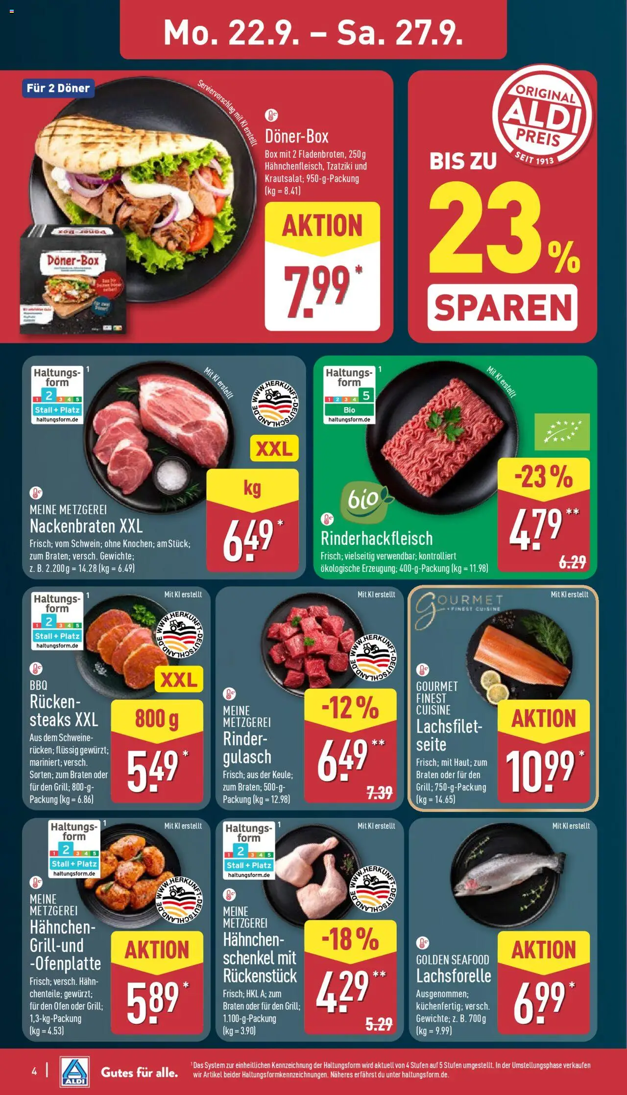 Aldi Prospekt 	 – gültig ab 22.09.2025 | Seite: 8 | Produkte: Ofen, Hahnchen, Box, Gulasch