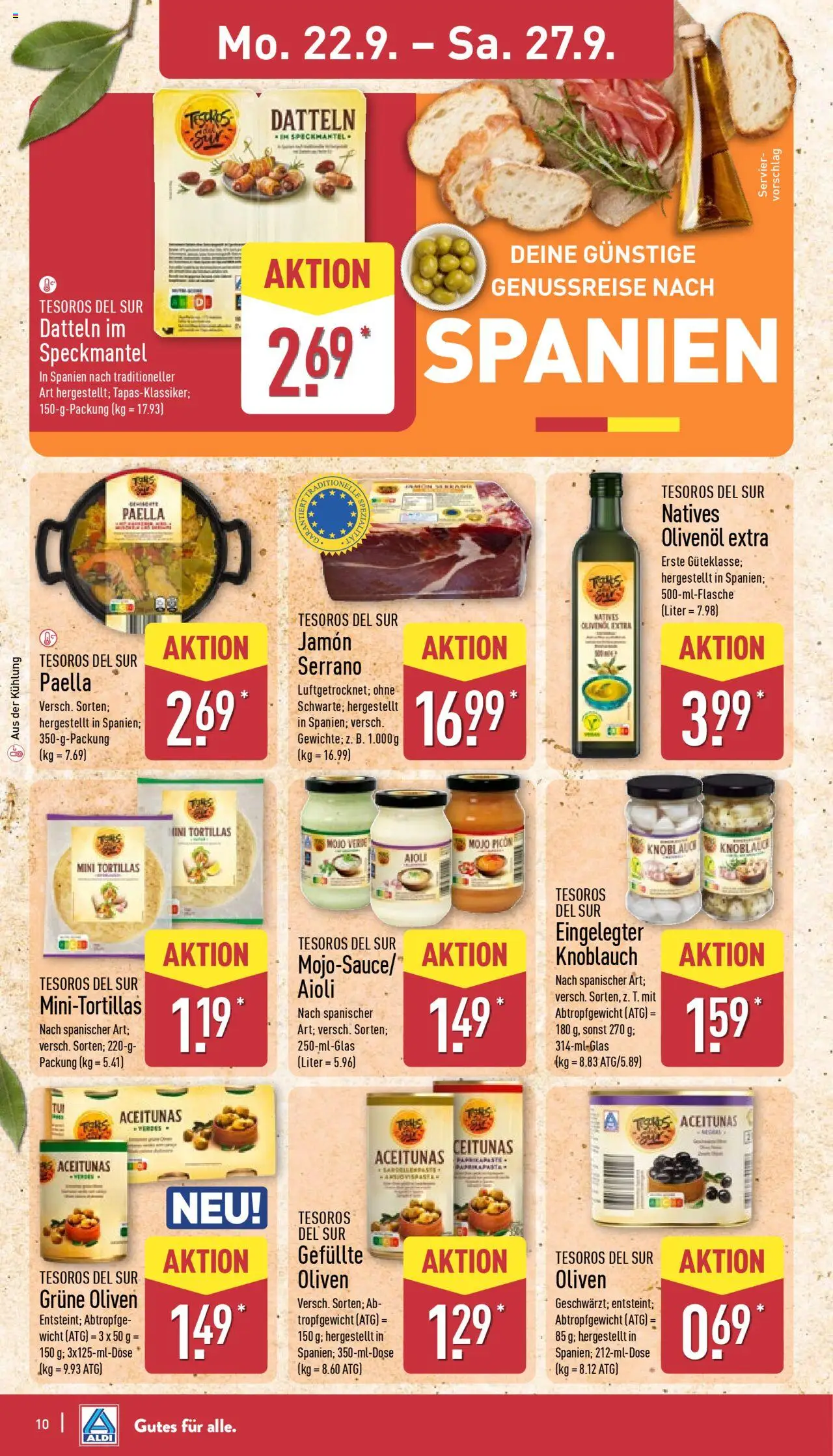 Aldi Prospekt 	 – gültig ab 22.09.2025 | Seite: 14 | Produkte: Olivenol, Knoblauch