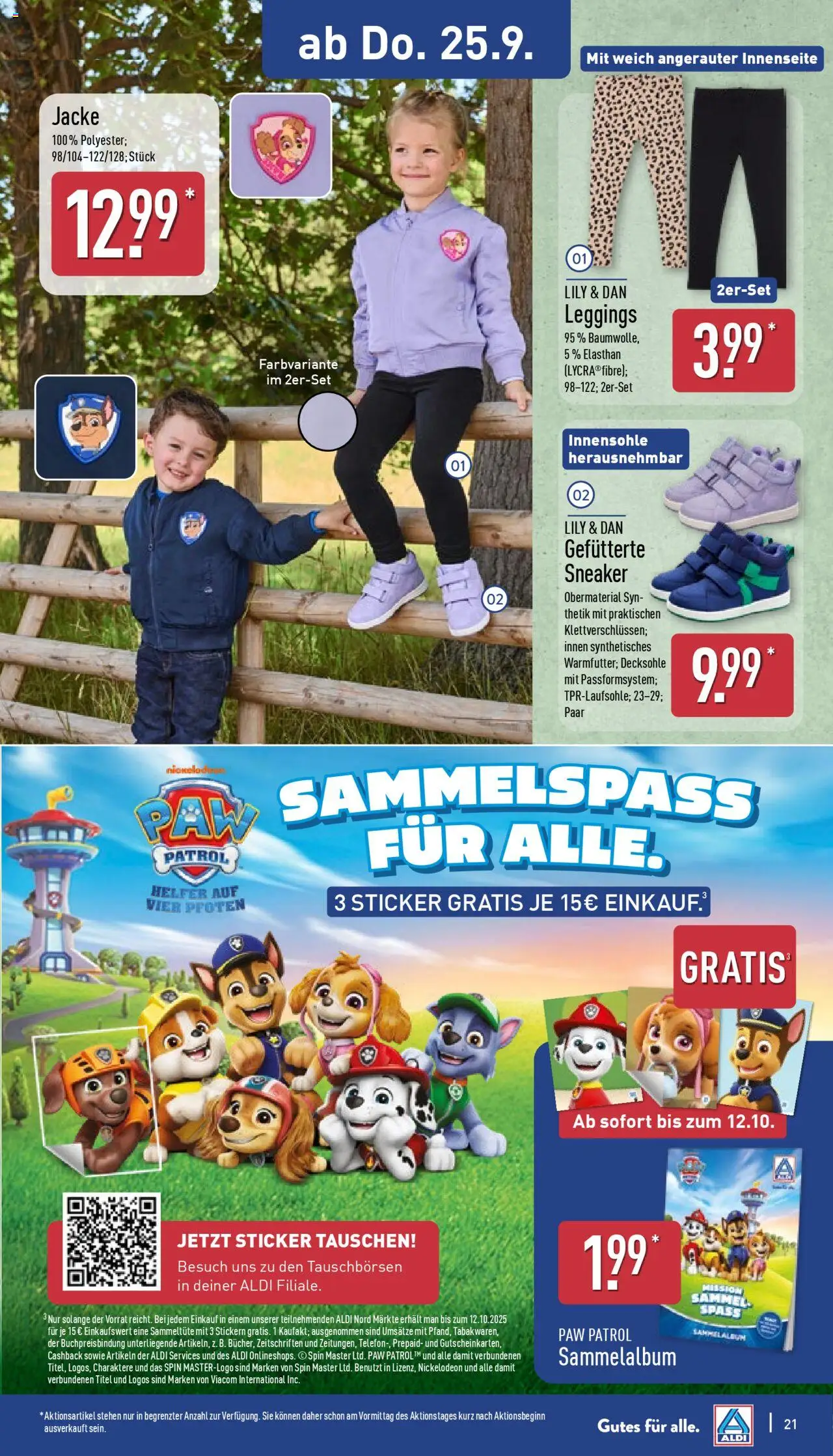 Aldi Prospekt 	 – gültig ab 22.09.2025 | Seite: 25 | Produkte: Jacke, Leggings